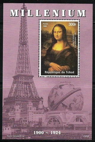 Chad: 1999 Sc 810d Mnh S/s Millenium Theft Of The Mona Lisa