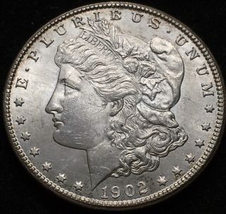 Choice Bu 1902 - O Morgan Silver Dollar.  White Lustrous Beauty