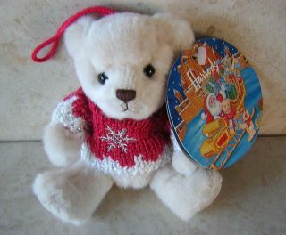 2008 Miniature Harrods Christmas Teddy Bear Oscar Bnwt Christmas Tree Decoration