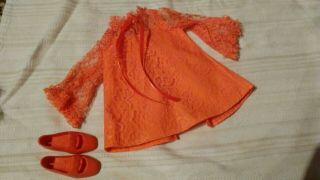 Riginal Orange Lace Dress For Crissy Doll And Orange Shoes
