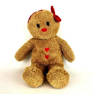 Build A Bear Holiday Christmas Gingerbread Girl Plush Doll Stuffed Animal Toy