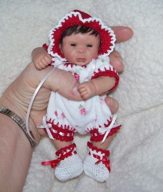 Ooak Hand Sculpted Polymer Clay Oringinal Mini Baby Girl Art Doll By Ihall
