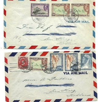 2 Curacao Air Mail Envelopes