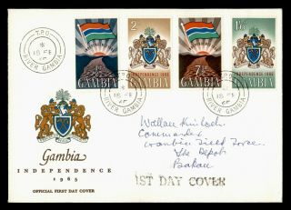 Dr Who 1965 Gambia Fdc Independence Cachet Combo E77133