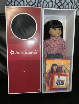 American Girl Ivy Ling 18 " Doll W/ Meet Outfit Earrings Book & Box - Retired Nib