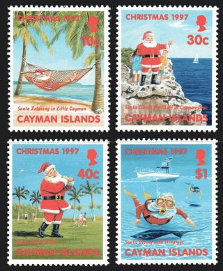 Cayman Islands 1997 Christmas Set Of 4 Unhinged