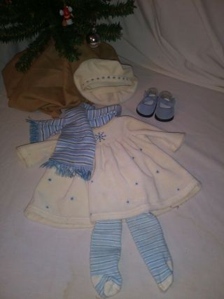 American Girl Bitty Baby Doll Winter Wonderland Outfit 5 Piece Snowflake Set Euc