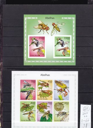 Guinea - Bissau 2010 Mnh Two S/sh Imperf.  Insects.  See Scan.