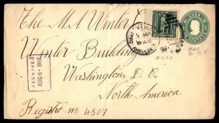 Mayfairstamps Habana 1910 To Washington Dc Postal Stationery Wwc14981