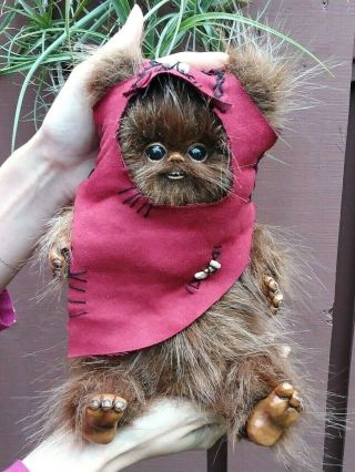 Ooak Fantasy Creature Poseable Baby Ewok - Star Wars Inspired Brown Fur Armature