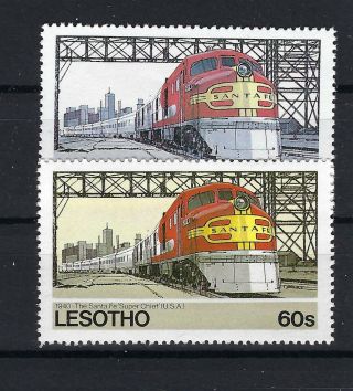 Lesotho 1984,  Trains Railway,  (color Shades),  Missing Color Error ?