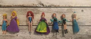 Polly Pocket Disney Princess Anna Elsa Cinderella Frozen Dolls Cloth Rubber