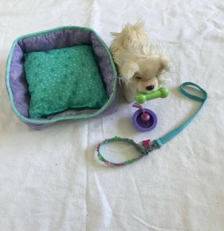 American Girl Dog Bed And Accessories