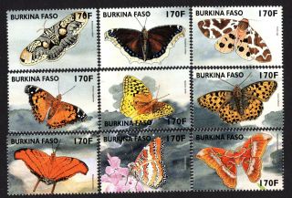 Burkina Faso 1998 Group Of Stamps Mi 1571 - 1579 Mnh Cv=10€
