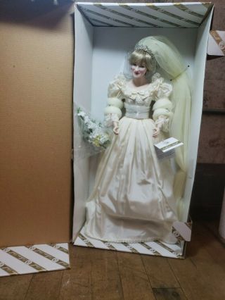 Franklin Princess Diana Royal Wedding Porcelain Bride Doll