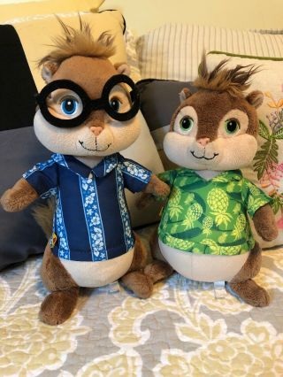 Build A Bear 11 " Simon & 10 " Theodore Plush From Alvin And The Chipmunks