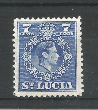 St Lucia 1949 George 6th 7c Ultramarine Sg,  152 M/mint Lot 6291a