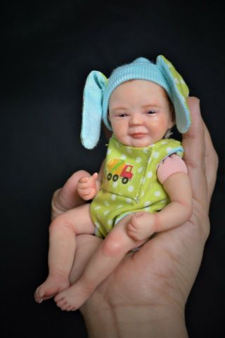 Ooak Baby,  Polymer Clay Hand Sculpted Art Doll 6 Inches By Wendy Valles