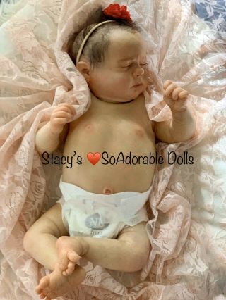 Real Born Ana Baby Dolls Lifelike Newborn Soft Vinyl Girl Cute Dolls 19in 5lbs
