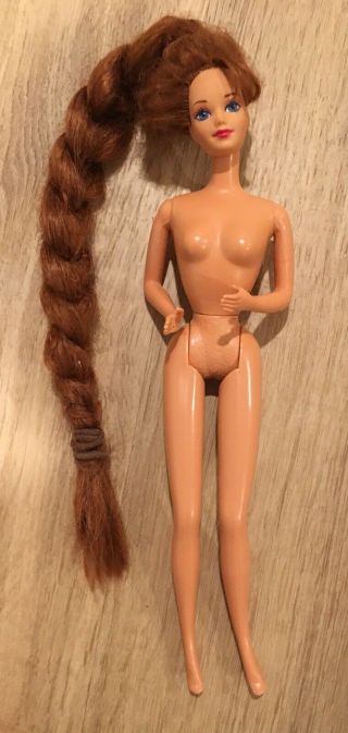 Jewel Hair Midge Barbie Doll Long Red Mermaid Hair Naked No Outfit.