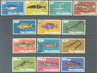 Gambia 1971 Currency Fish Set Complete To 5d (13) Good