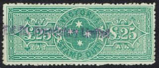 Victoria 1884 Stamp Duty 25 Pounds Fiscal Wmk Upright