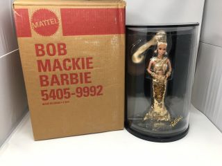 Nib 1990 Bob Mackie Gold Barbie Doll Display Case W/ Shipper No.  5405 - 9992 Rare