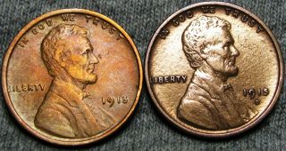 1915 And 1915 - D Lincoln Cent Wheat Penny - - - - Details - - - - T247