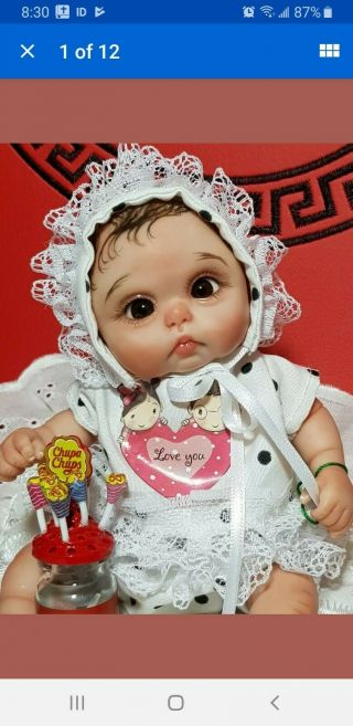 Ooak Art Doll,  Baby - Girl 7 Inch Polymer Clay By Svetlana