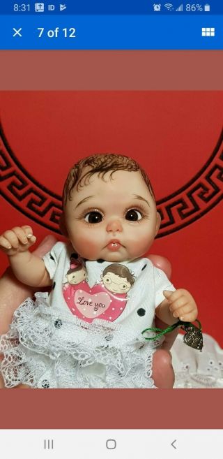 OOAK art doll,  Baby - Girl 7 inch Polymer clay by Svetlana 2