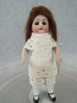5 - 1/2 " All Bisque German Kestner Child Doll Mold 208 W Brown Glass Sleep Eyes