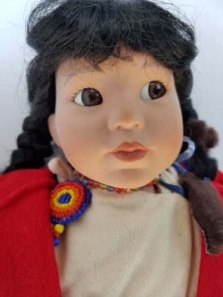 Buffalo Child 14 " Native American Porcelain Doll By C.  Theroux 1994