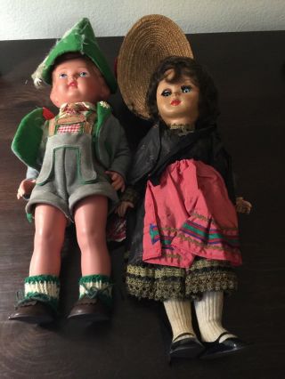 Molls Trachten Puppen German Dolls / 10 " Tall / Pair