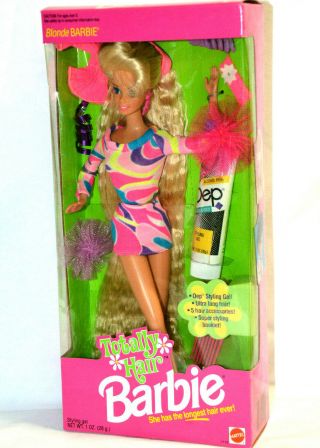 1991 Totally Hair Blonde Barbie By Mattel Near