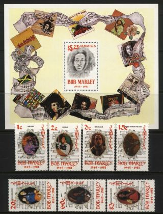 Jamaica 1981 Bob Marley Song Titles Set,  Mini Sheet Unmounted