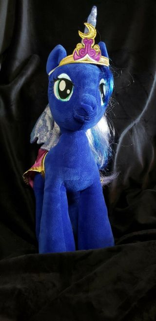 Build A Bear Princess Luna My Little Pony 19 " Blue Plush Pegasus With Cape/crown