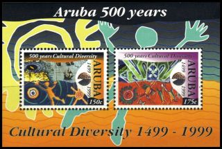 Aruba 179a - Discovery Of Aruba 500th Anniversary " Souvenir Sheet " (pb18983)
