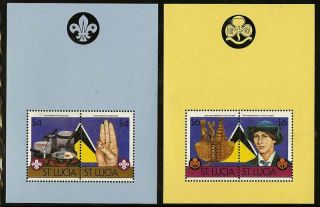 St Lucia 1986 Scott 823 - 824 Mnh Souvenir Sheet