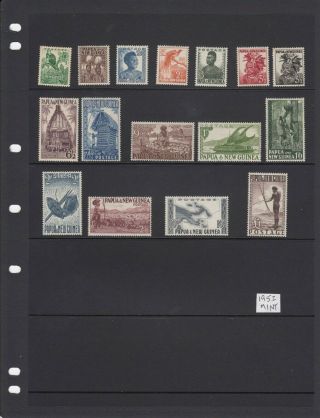 Stamps Papua Guinea 1952 Pictorial Set Mnh,  Sg 1 - 15 & 6a,  Cv 90 Pounds