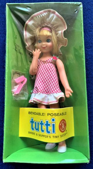 Vintage Barbie 1966 1st Issue Blonde Tutti Doll Nrfb Adorable