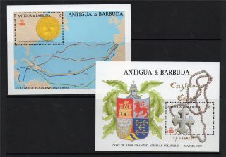 Antigua & Barbuda Mnh 1988 Ms1180 500th Anv Discovery Of America/columbus