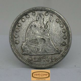 1873 Arrow On Date Liberty Seated Silver Quarter,  Low Mintage - B16901
