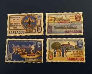 Barbados Boy Scout Stamp Set.  Sc S 323 - 326.  Mnh.  1969.