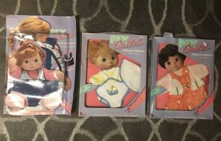 Vintage 1985 Mattel My Child Doll Clothes Outfits & Take A Long Carrier Nib