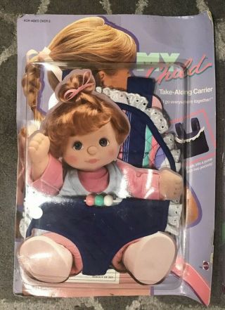 Vintage 1985 Mattel My Child Doll Clothes Outfits & Take a Long Carrier NIB 2