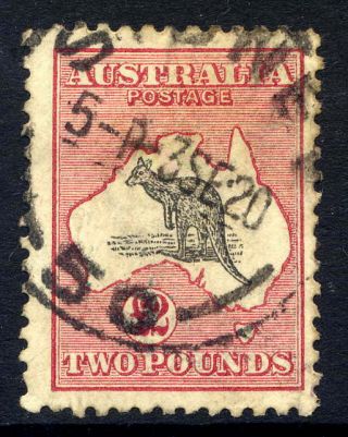 Australia 1915 - 28 Kangaroo £2 Black & Rose Fine Cds.  Stanley Gibbons 45.