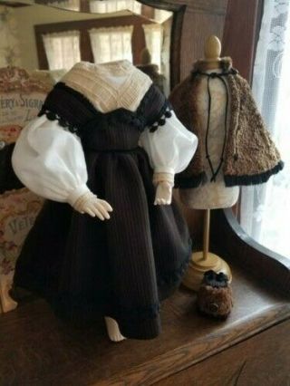 Antique Style Dress,  Cape,  Hat For Your 15.  5 Huret,  Barrois French Fashion Dolls