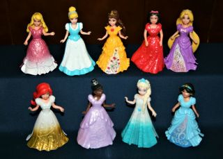 Polly Pockets Disney Princess MAGICLIP Dolls w/Dresses 3