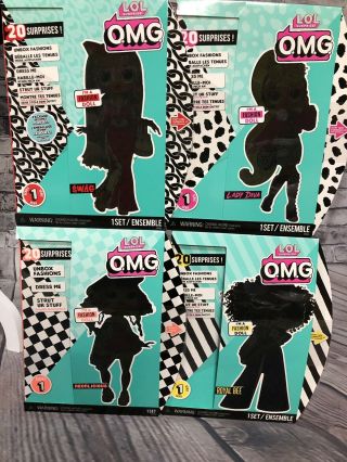 Lol Surprise Omg Fashion Dolls Series 1 - Rare Complete Set Of 4
