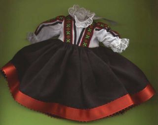 Madame Alexander 8 " Doll Black,  White And Red Dress